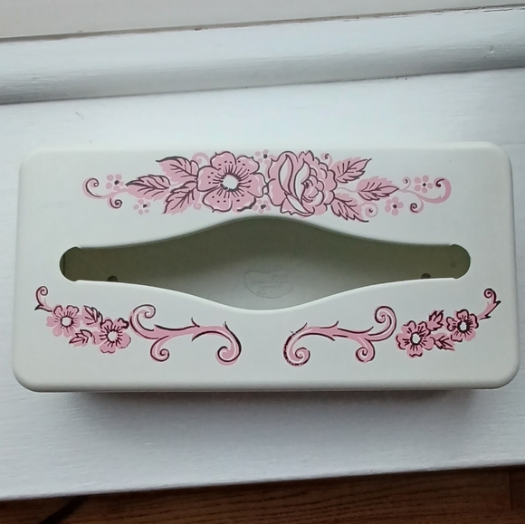 Vintage Ransburg  Floral Print Metal Tissue Holder - Picture 2 of 9